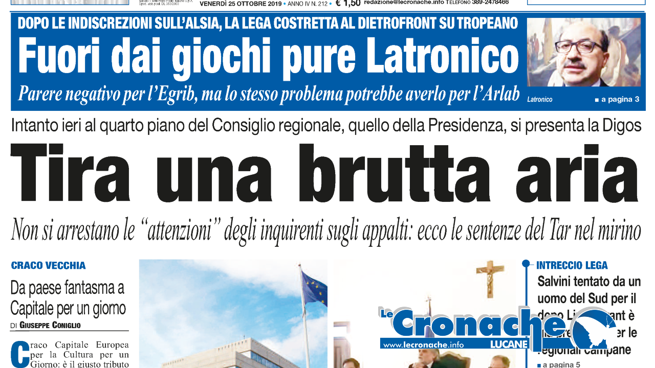 L'edizione del 25 ottobre 2019