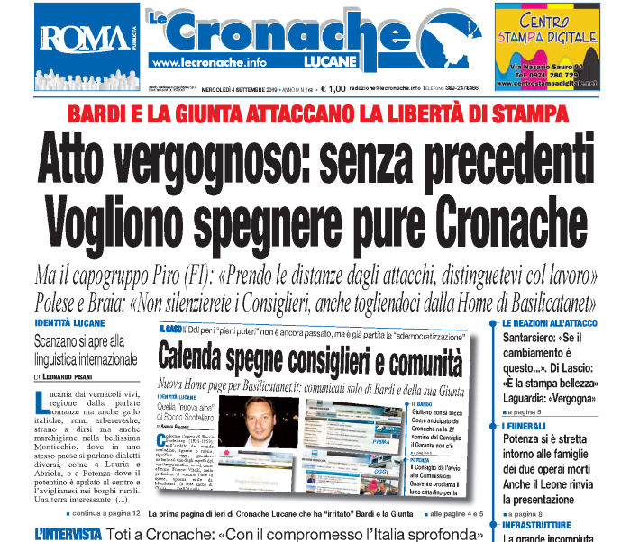 L'edizione del 4 settembre 2019