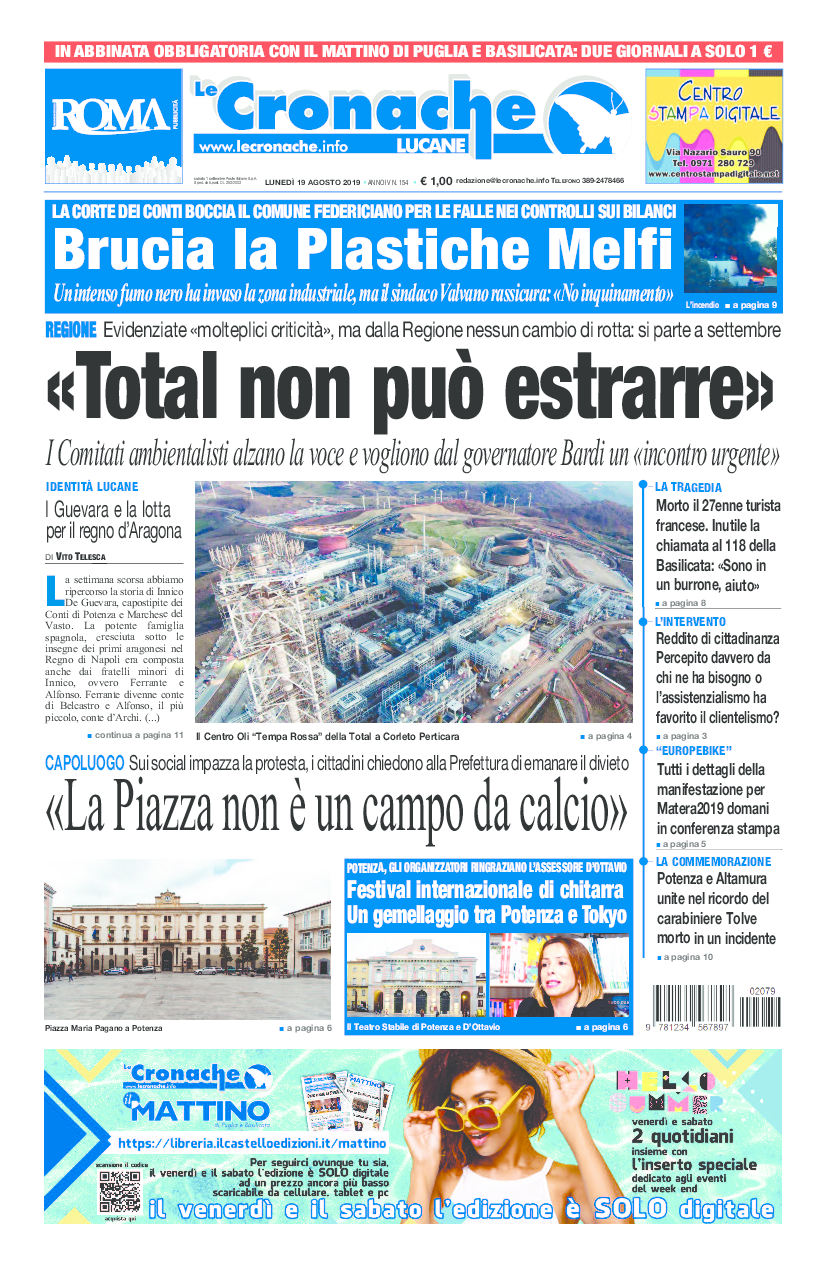 L'edizione del 19 agosto 2019